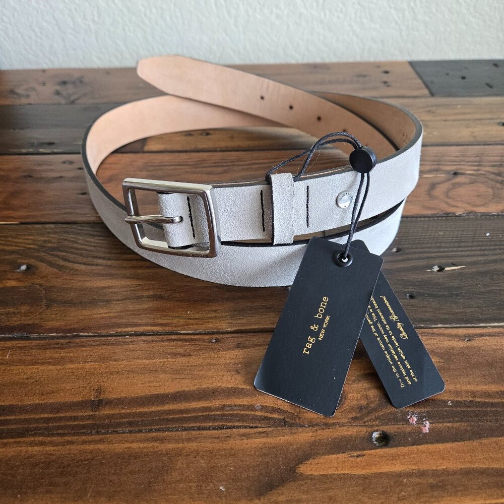 Rag & Bone Boyfriend Belt – Cemento Suede, Size M
